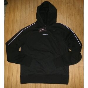 MEN'S MICHAEL KORS L/S PULLOVER HOODED SWEATSHIRT~SZ LRG~BLACK~NWT